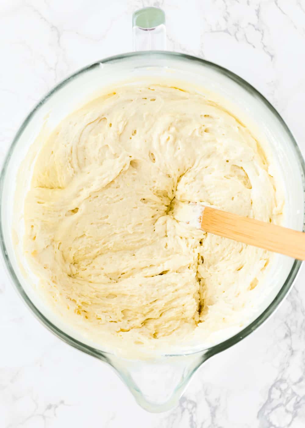 Eggless Lemon Cake batter in a bowl.