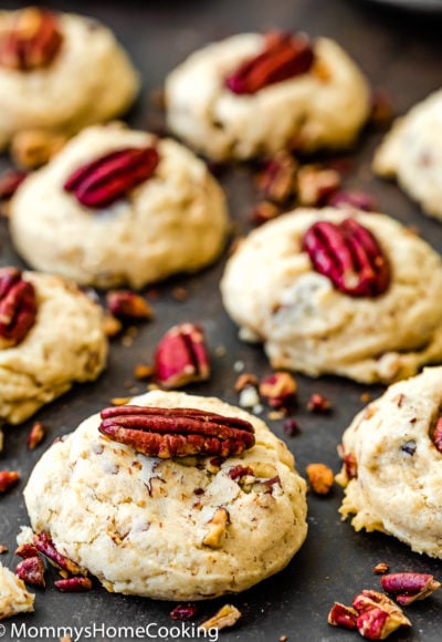 Eggless Butter Pecan Cookies over a slate surface