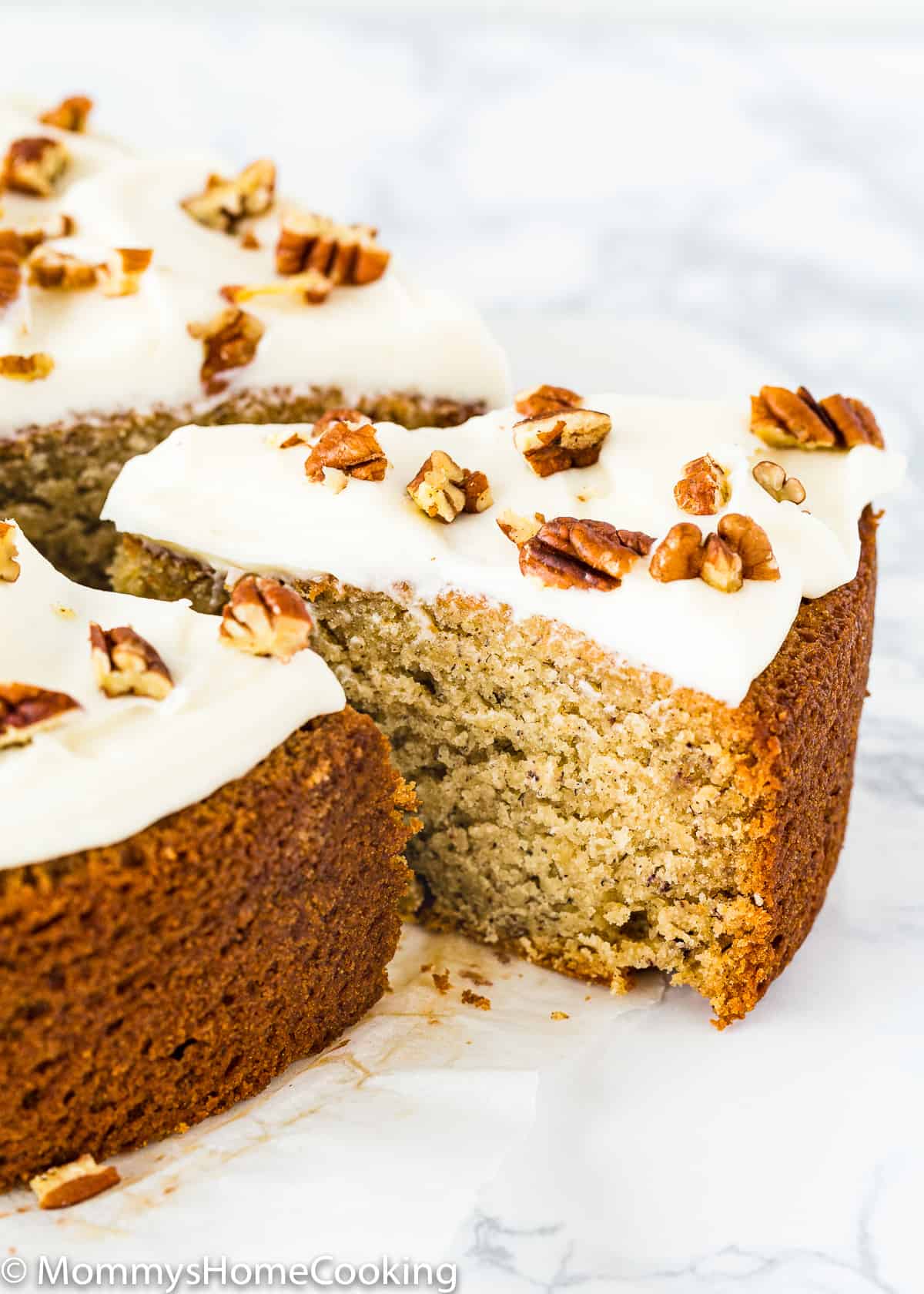 Eggless Banana Cake sliced