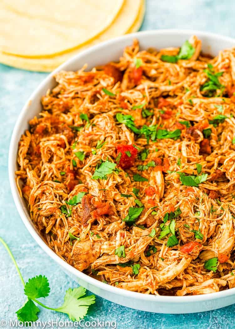 Easy Instant Pot Mexican Shredded Chicken in a plate