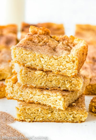 egg-free Snickerdoodle Bars stack.