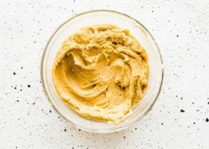 Eggless Snickerdoodle Bars dough in a bowl.