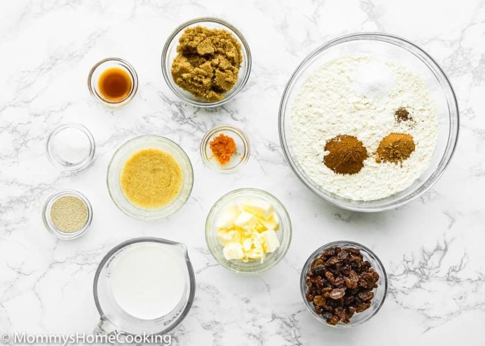 Eggless Easter Hot Crossed Buns Ingredients