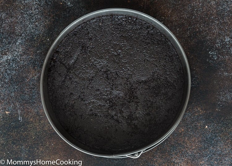 oreo crust in a springform pan.