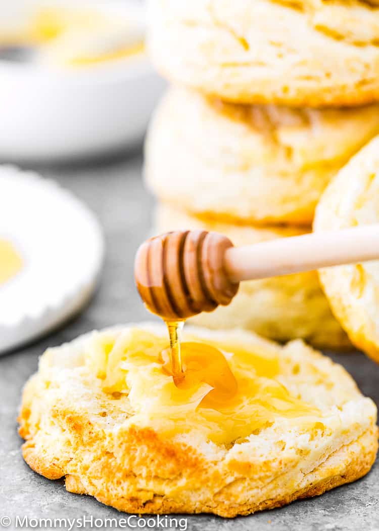 Easy Eggless Biscuit with butter and honey