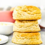 Easy Eggless Flaky Biscuits stack.