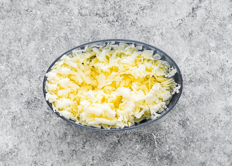 grated butter in a bowl. 