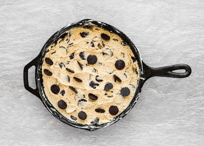How to make Eggless Chocolate Chip Skillet Cookie step 10