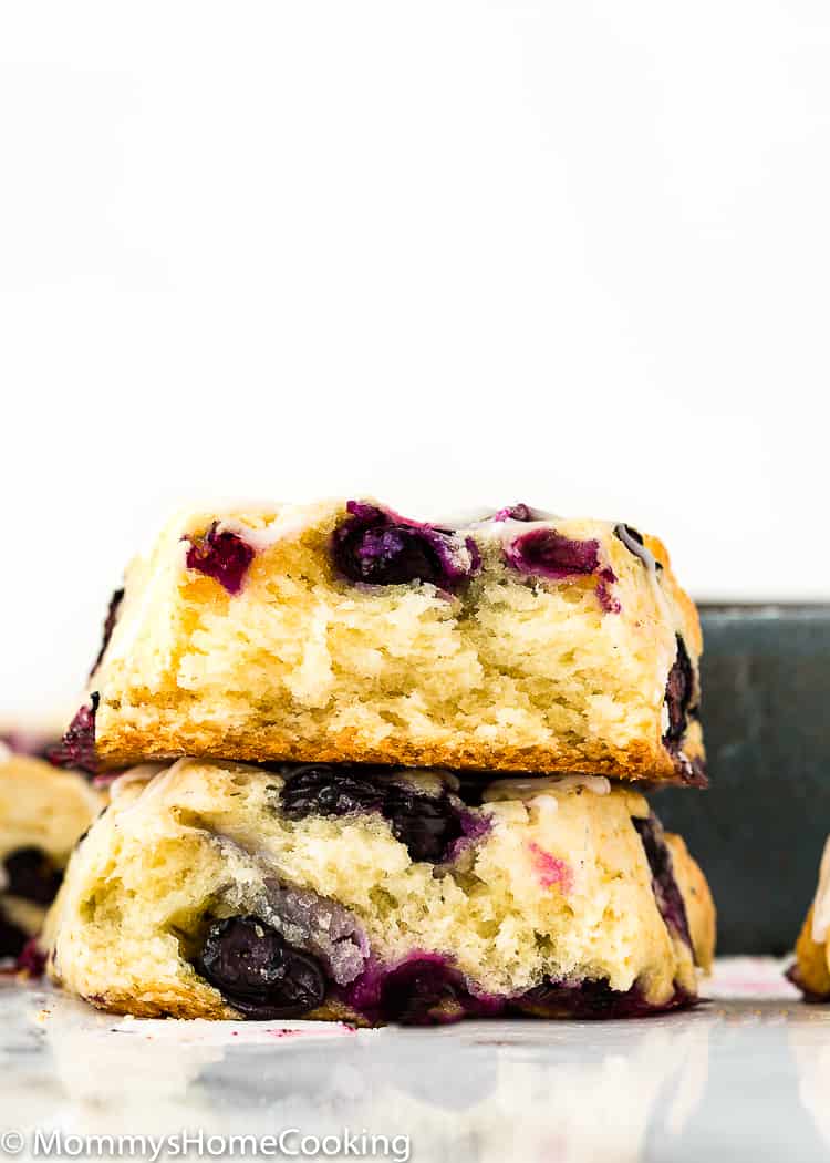 Eggless Blueberry Scone cut open showing the inside texture