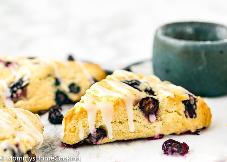 Eggless Blueberry Scone over a marble surface