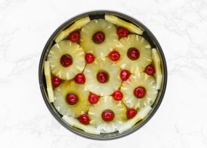 how to make Eggless Pineapple Upside Down Cake topping step 4
