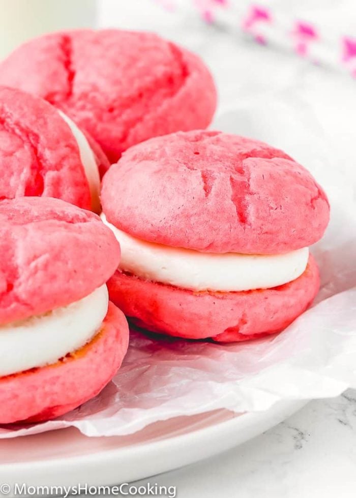 Cake mix Egg free whoopie pies in a plate