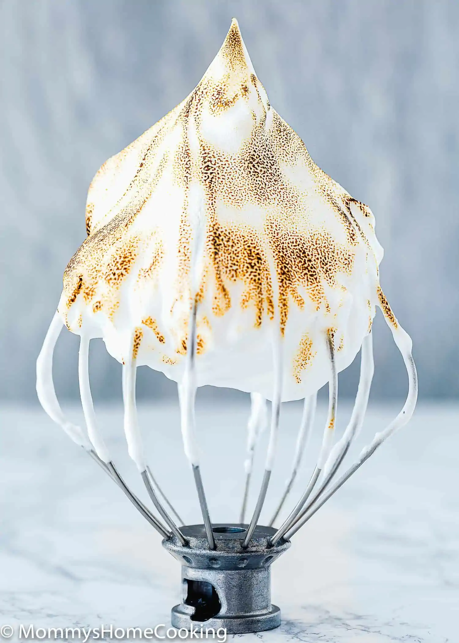 eggless meringue in a stand mixer whisk.