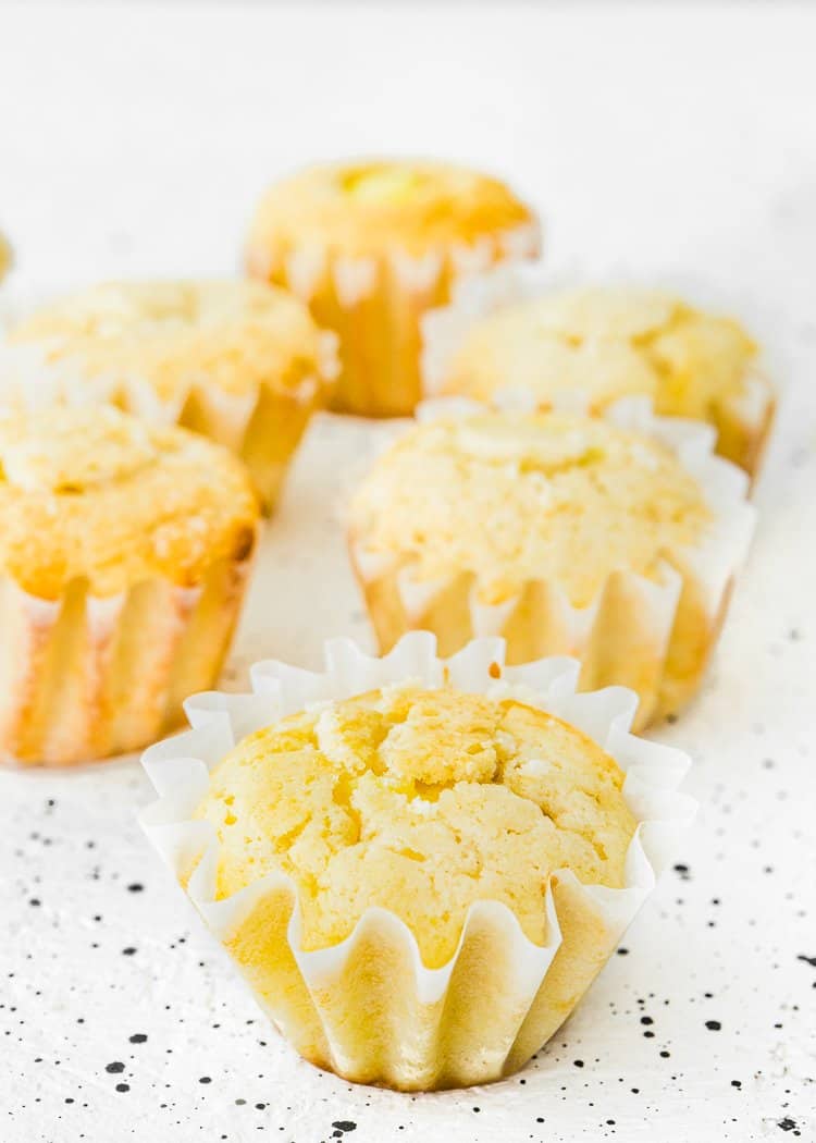 Eggless Cupcakes filled with egg-free lemon curl. 