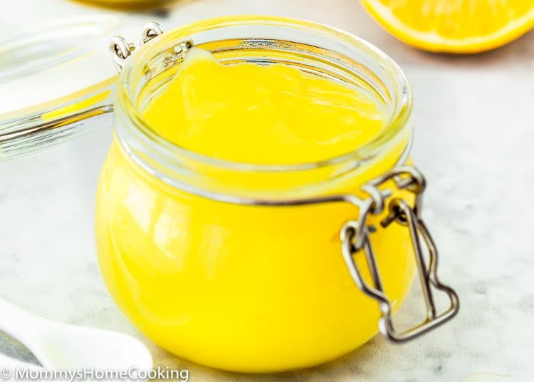 lemon curl in a glass container.