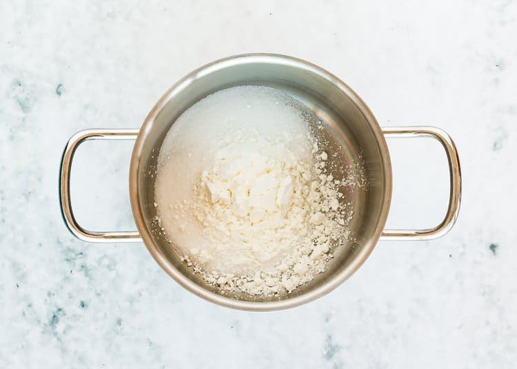 sugar, cornstarch, and salt in a small saucepan.