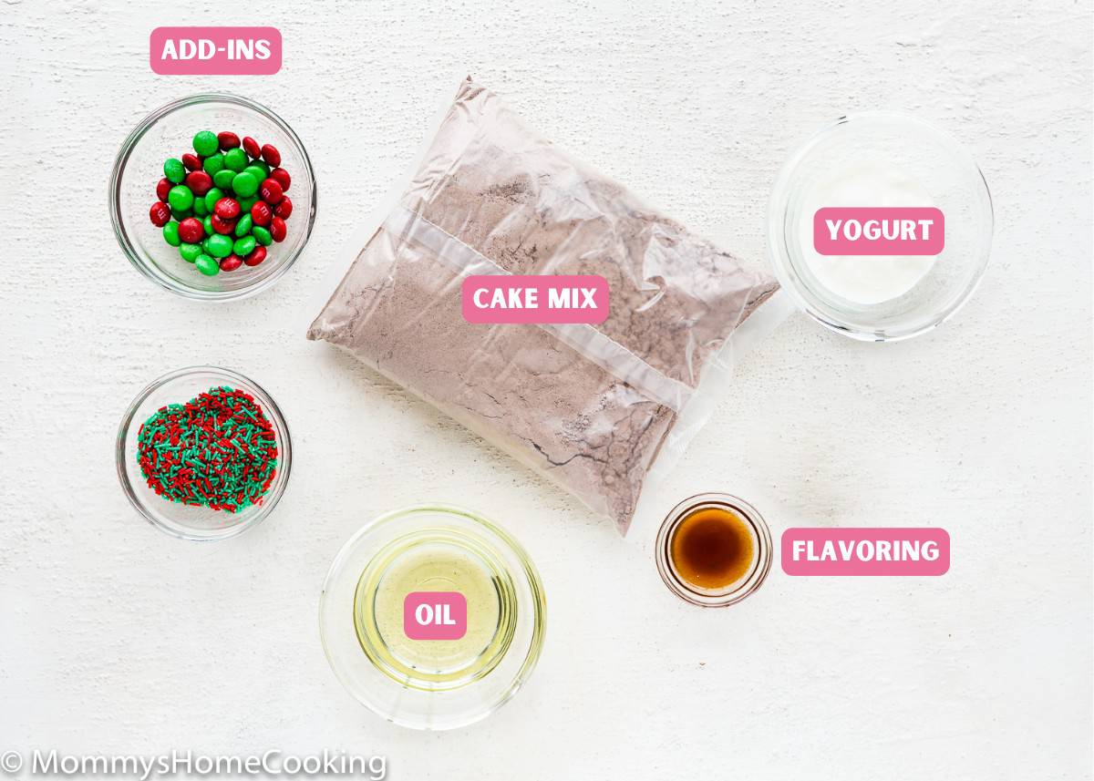 Ingredients needed to make cake mix cookies without eggs.
