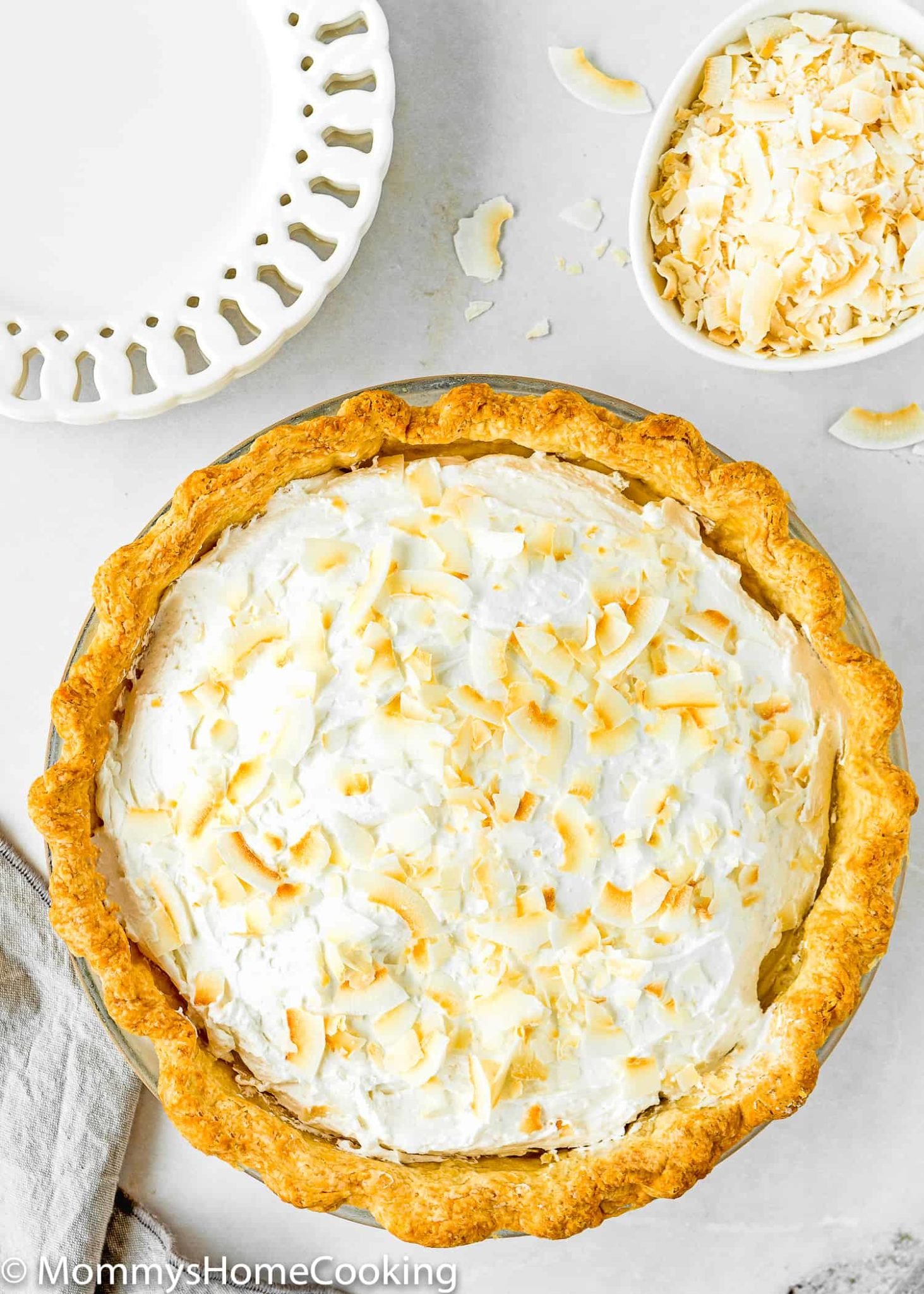 Easy Eggless Coconut Cream Pie (from scratch) - Mommy's Home Cooking