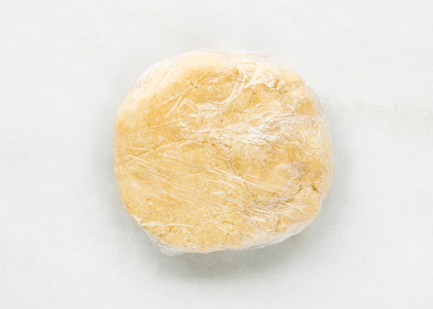 Pie dough for wrapped in plastic wrap. 