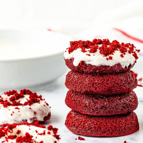 Easy Eggless Red Velvet Donuts - Mommy's Home Cooking