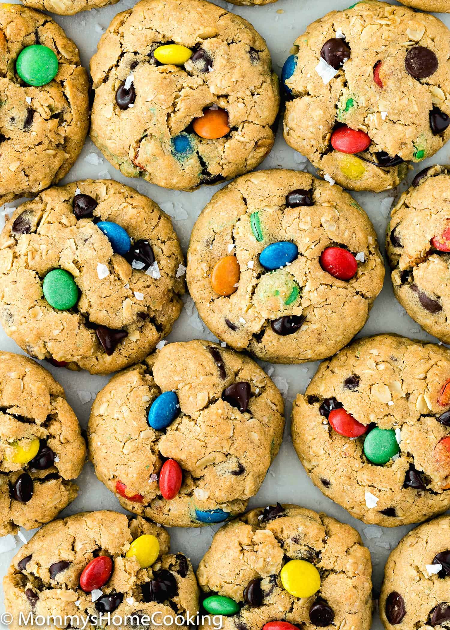 soft baked Eggless Monster Cookies