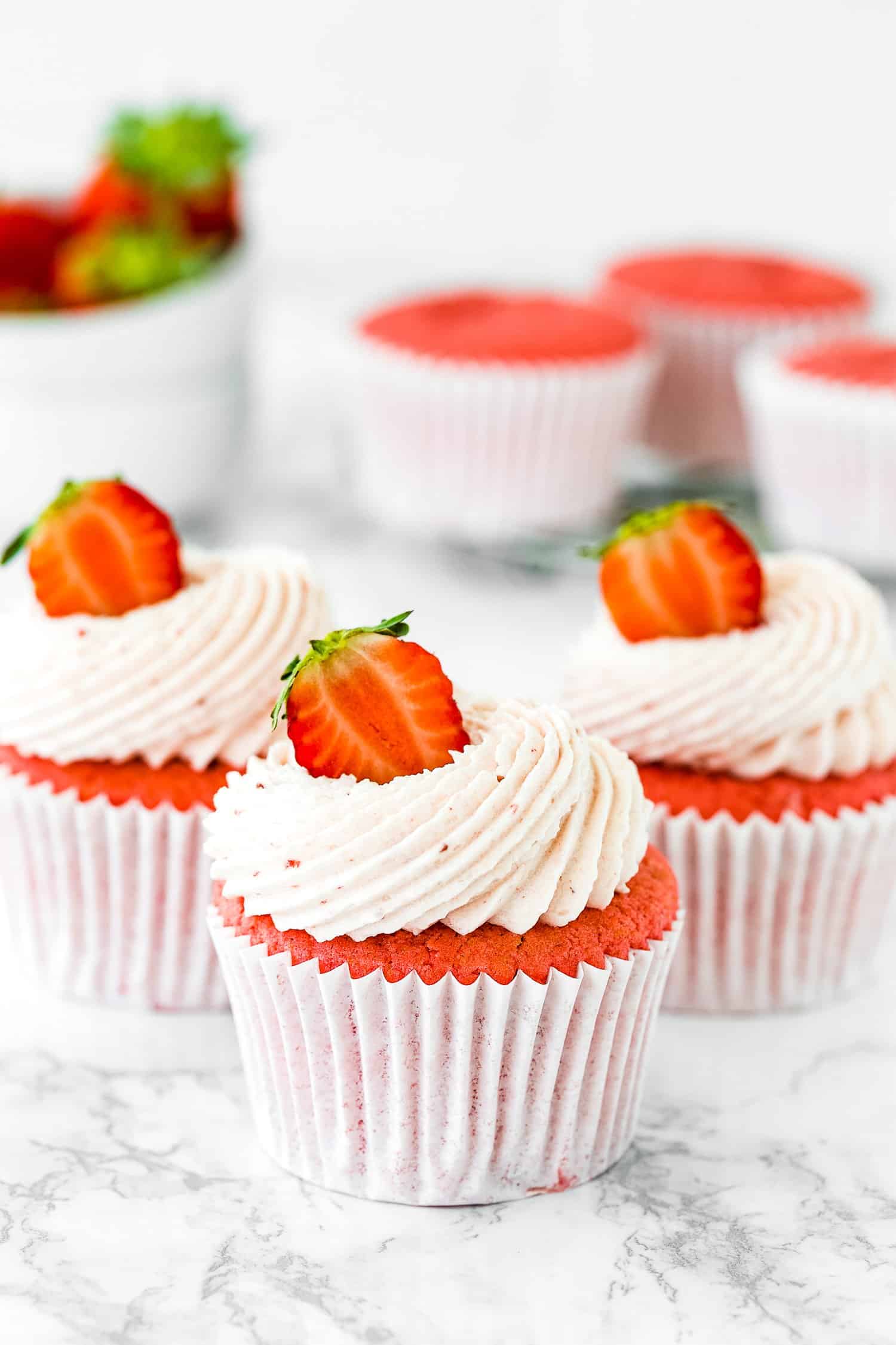 Eggless Strawberry Cupcakes 020 Edit