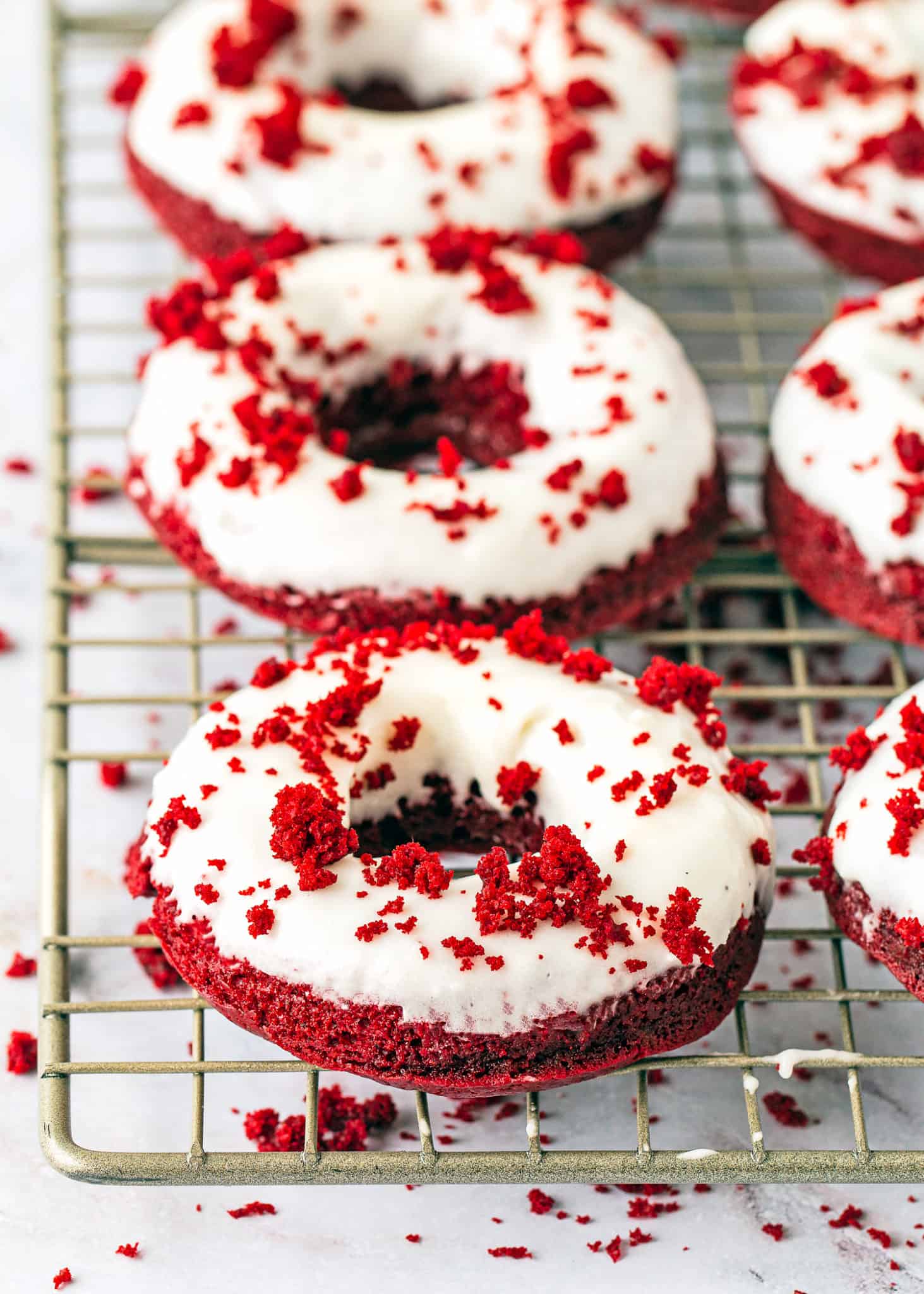 Easy Eggless Red Velvet Donuts - Mommy's Home Cooking