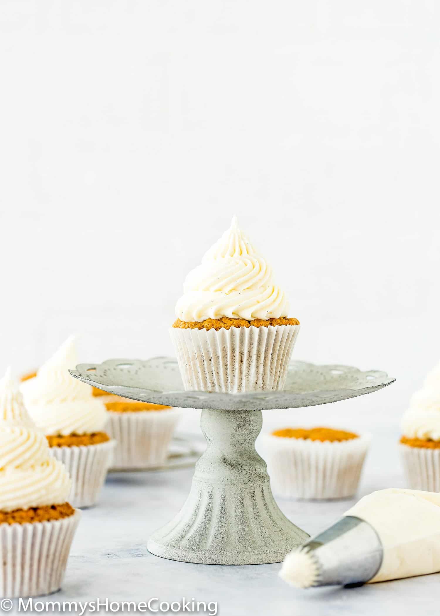 cupcakes frosted with stiff cream cheese frosting buttercream