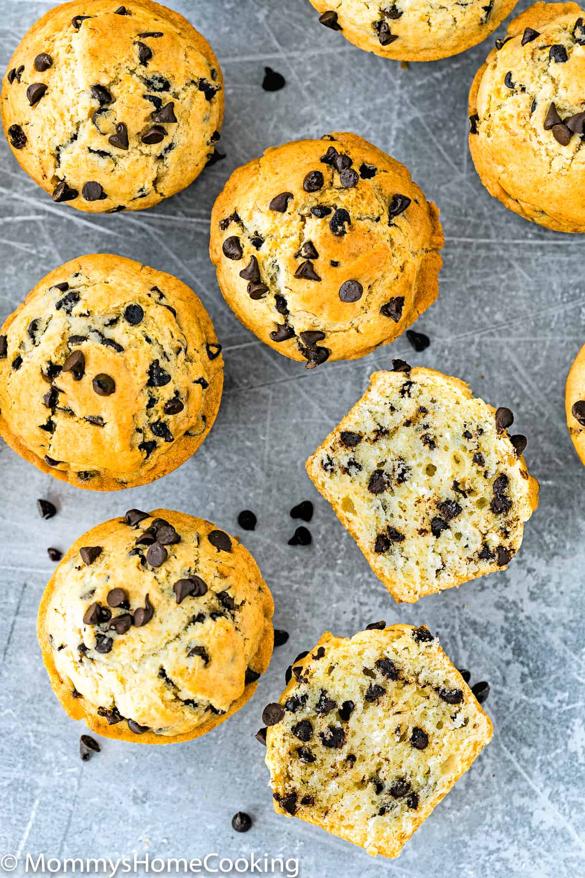 overview of Eggless Bakery-Style Chocolate Chip Muffins