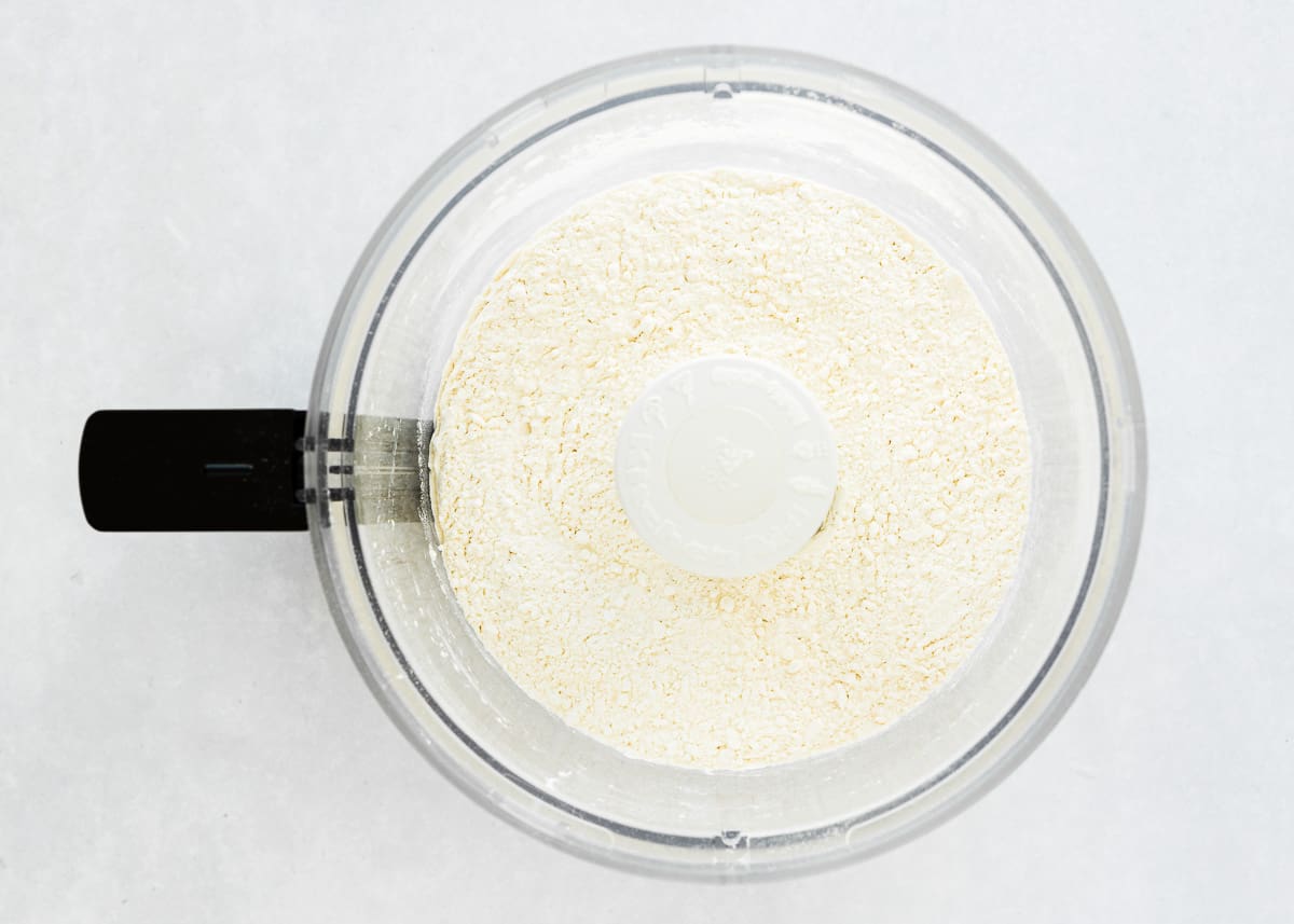 eggless tart dry ingredients in a food processor.