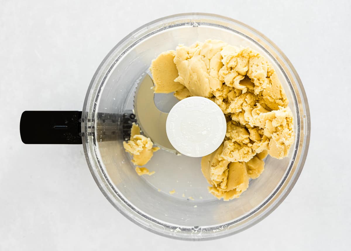 eggless tart dough in a food processor bowl