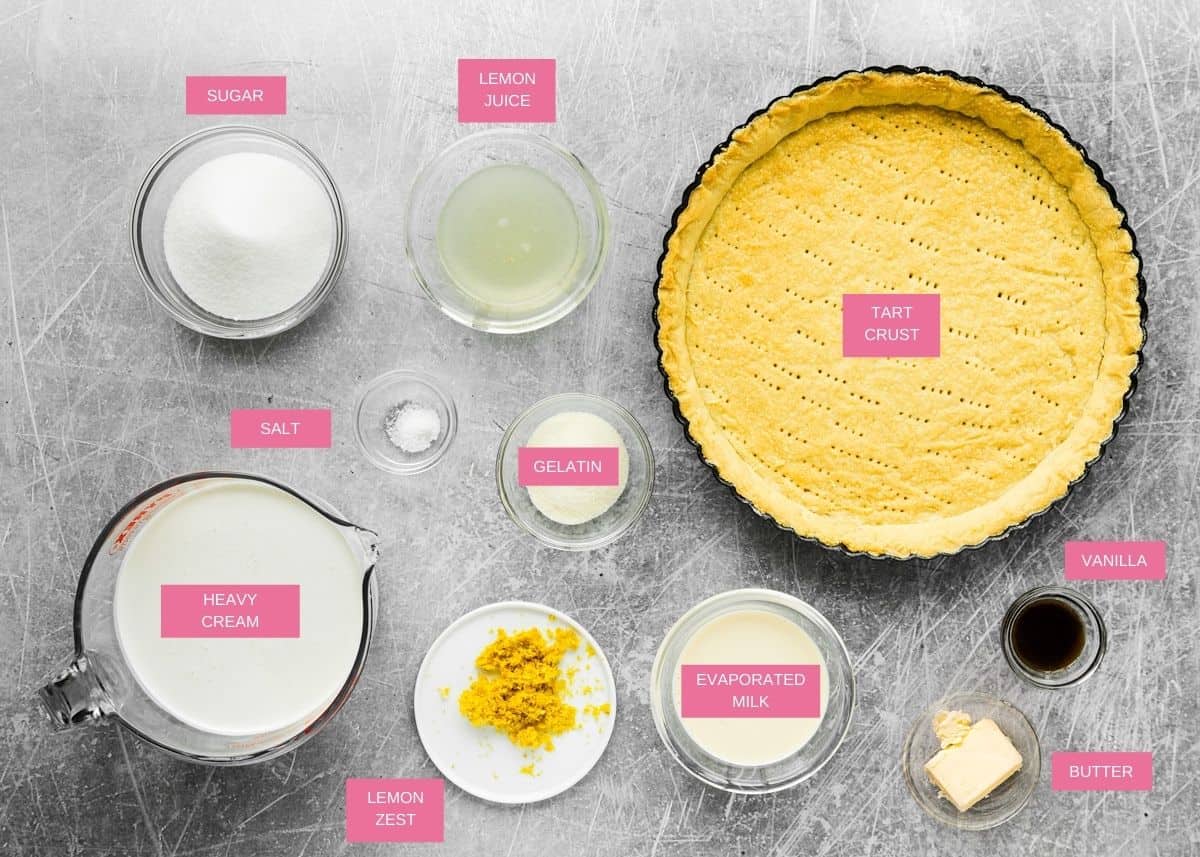 Eggless lemon tart ingredients