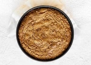 baked eggless coffee cake in a cake pan