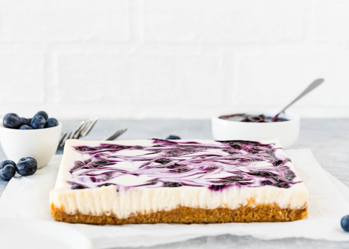 How To Make Eggless Lemon Blueberry Cheesecake Bars Slice 1