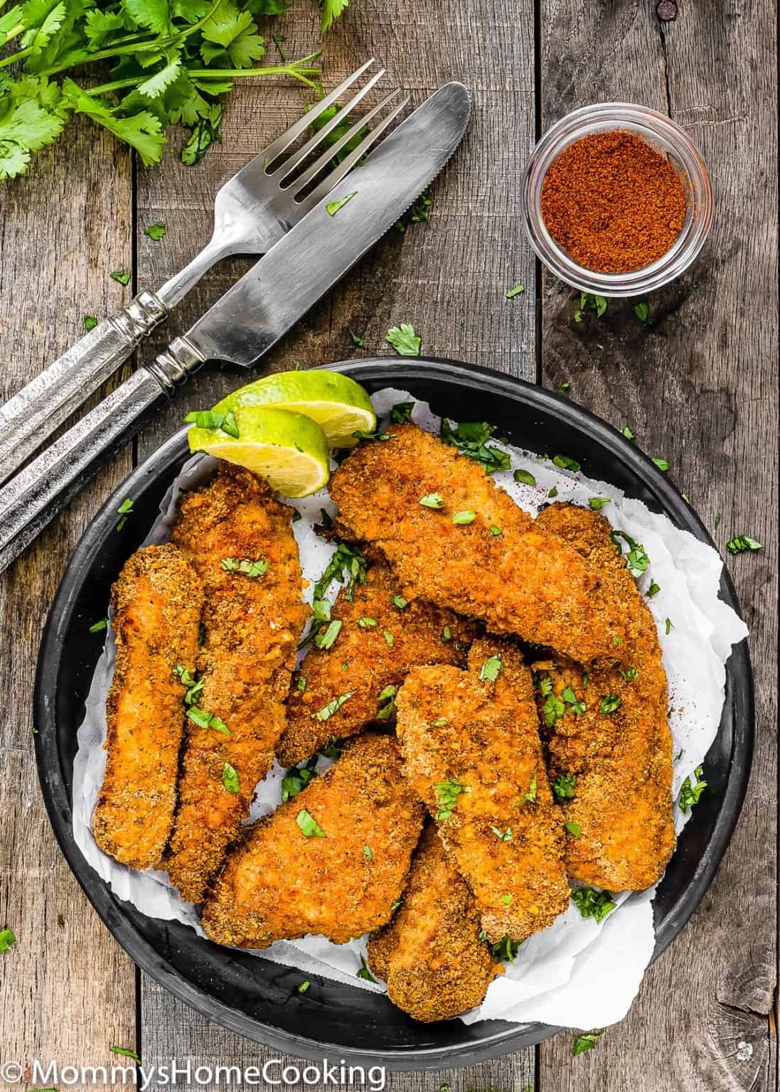 Eggless Oven Fried Chicken Tenders - Mommy's Home Cooking