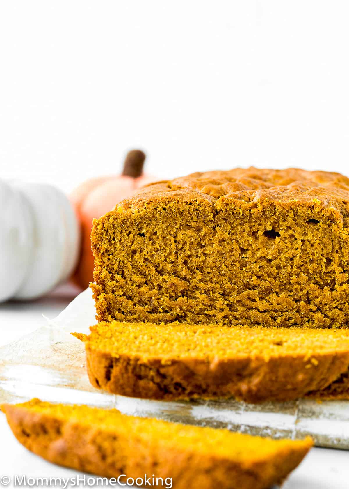 Eggless Pumpkin Bread sliced showing dense and perfect texture