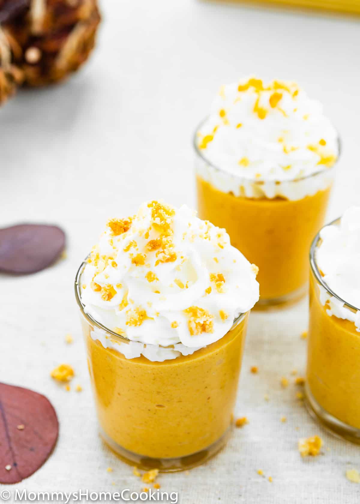 Pumpkin Pie Milkshake Shots over a table