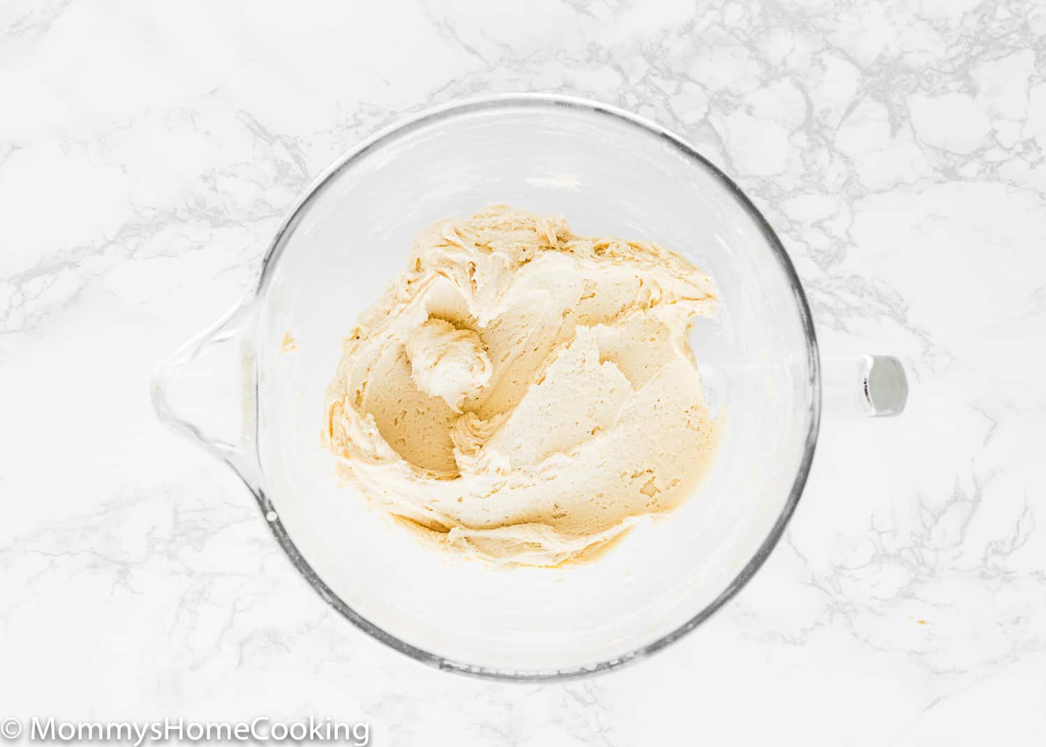 wet ingredients to make egg-free blondies in a bowl