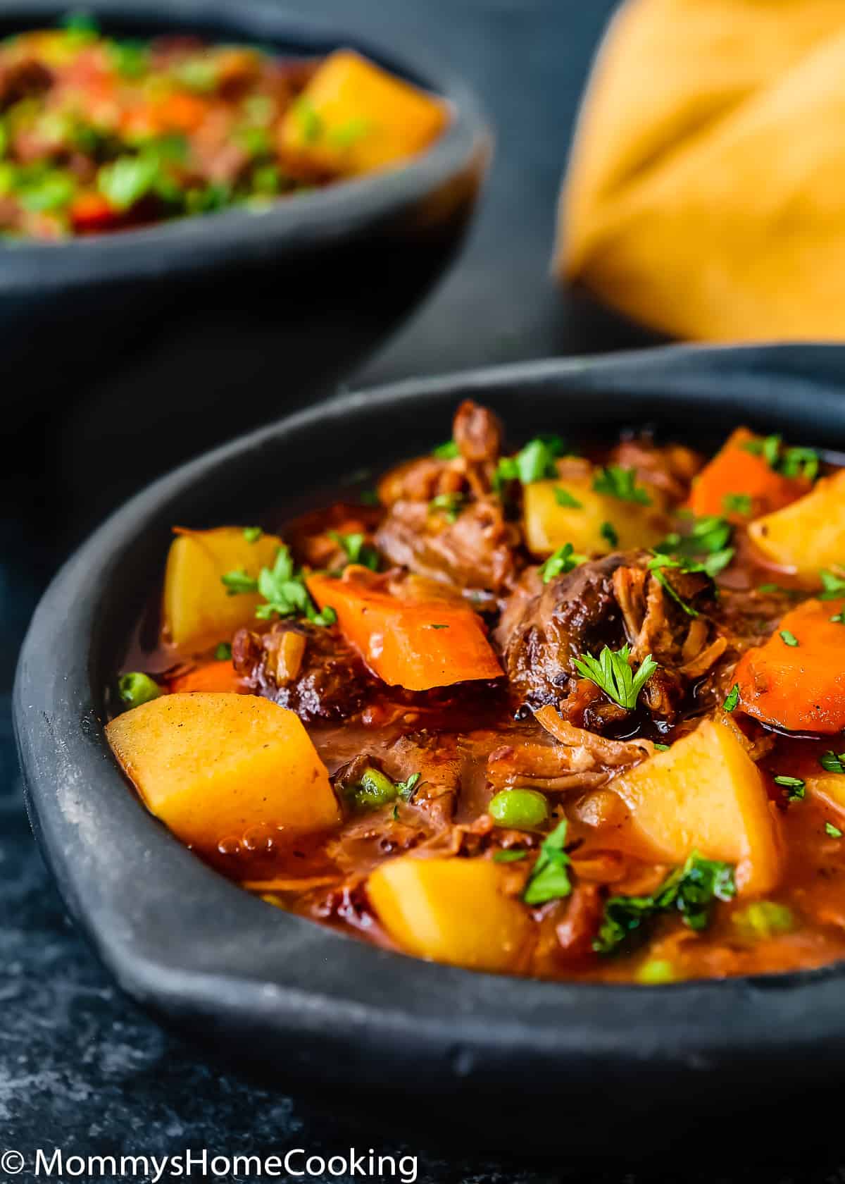 BALCK BOWL WITH Slow Cooker Oxtail Stew