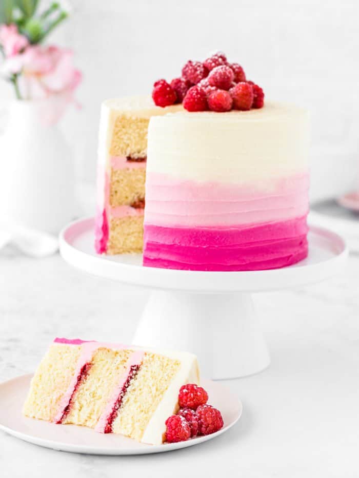 Eggless Vanilla Raspberry Cake 1