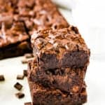 Fudgy Brownies without Eggs stack.