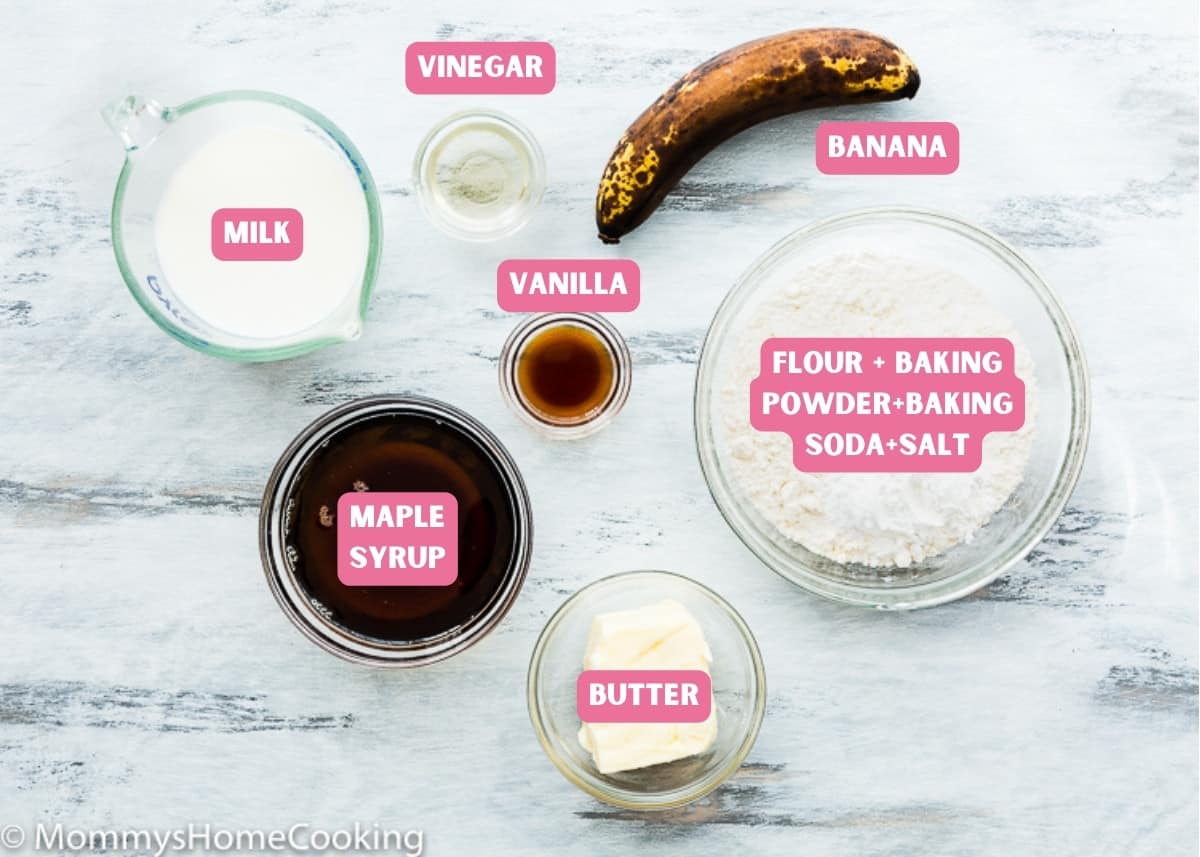 egg-free smash cake ingredients with name tags.
