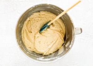 eggless coffee cake's batter in a mixing bowl