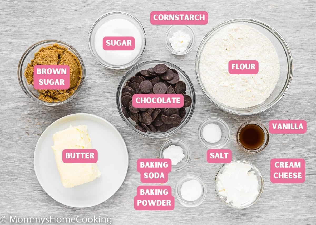 ingredients needed to make an Eggless Chocolate Chip Skillet Cookie.