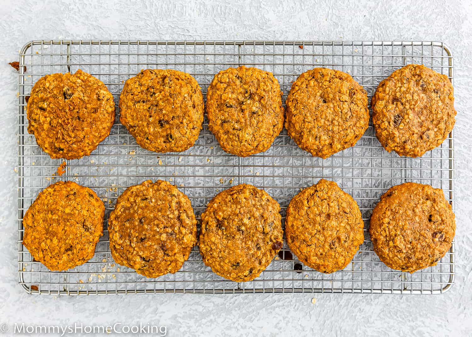 baked Dairy-Free & Egg-Free Healthy Breakfast Cookies over a cooling rack.
