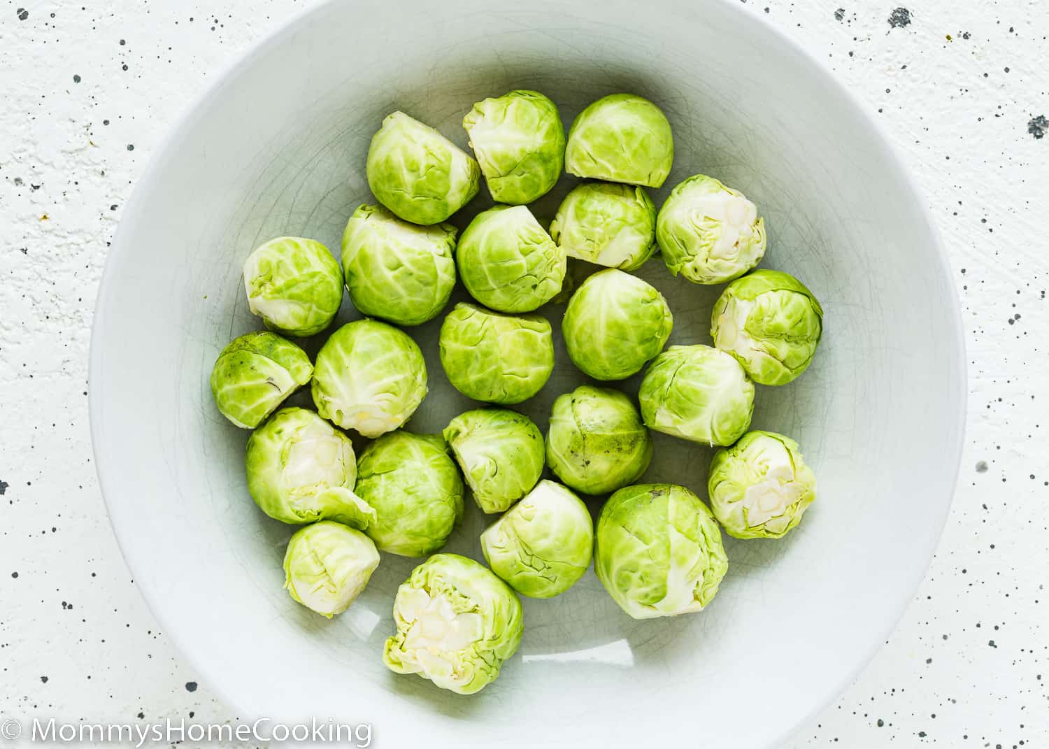 whole Brussels Sprouts in a plate.