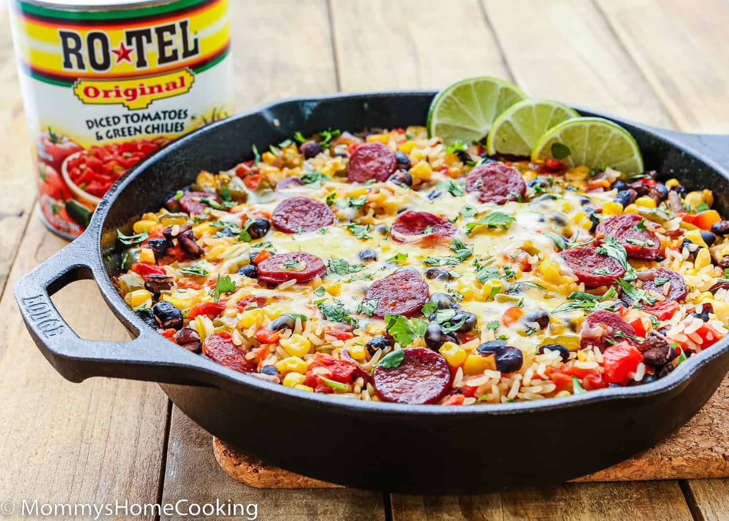 burrito skillet meal in a cast iron skillet.