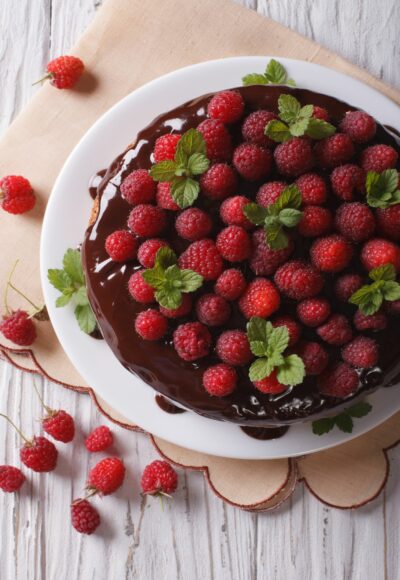 Easy to make Prized French dessert with chocolate and Rasberry