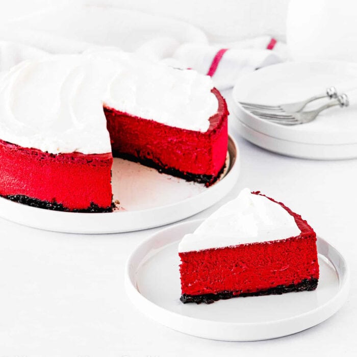 Eggless Red Velvet Cheesecake.