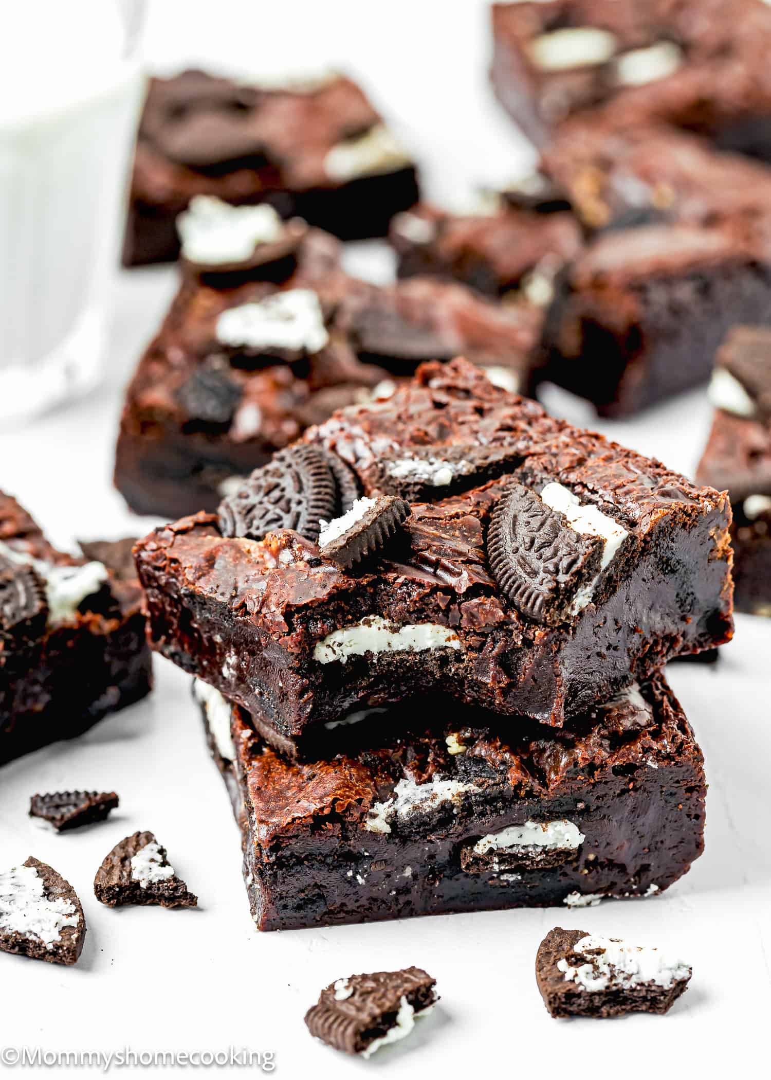 Indulge in these eggless Oreo brownies, loaded with oreos and perfect for dunking in milk.